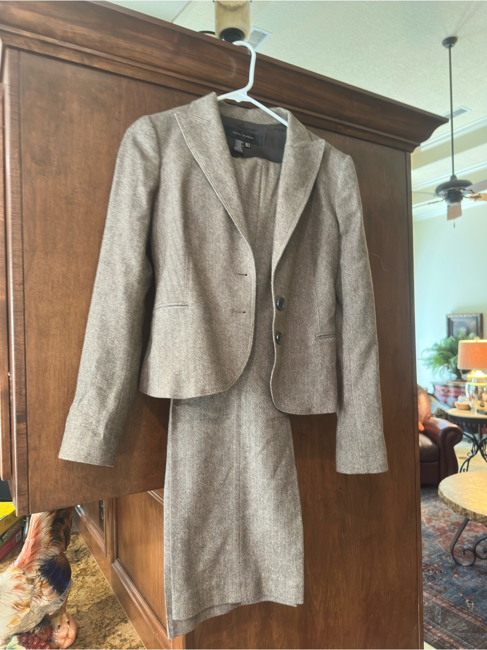 Zara Brown Tweed Women's Blazer and Pants Set